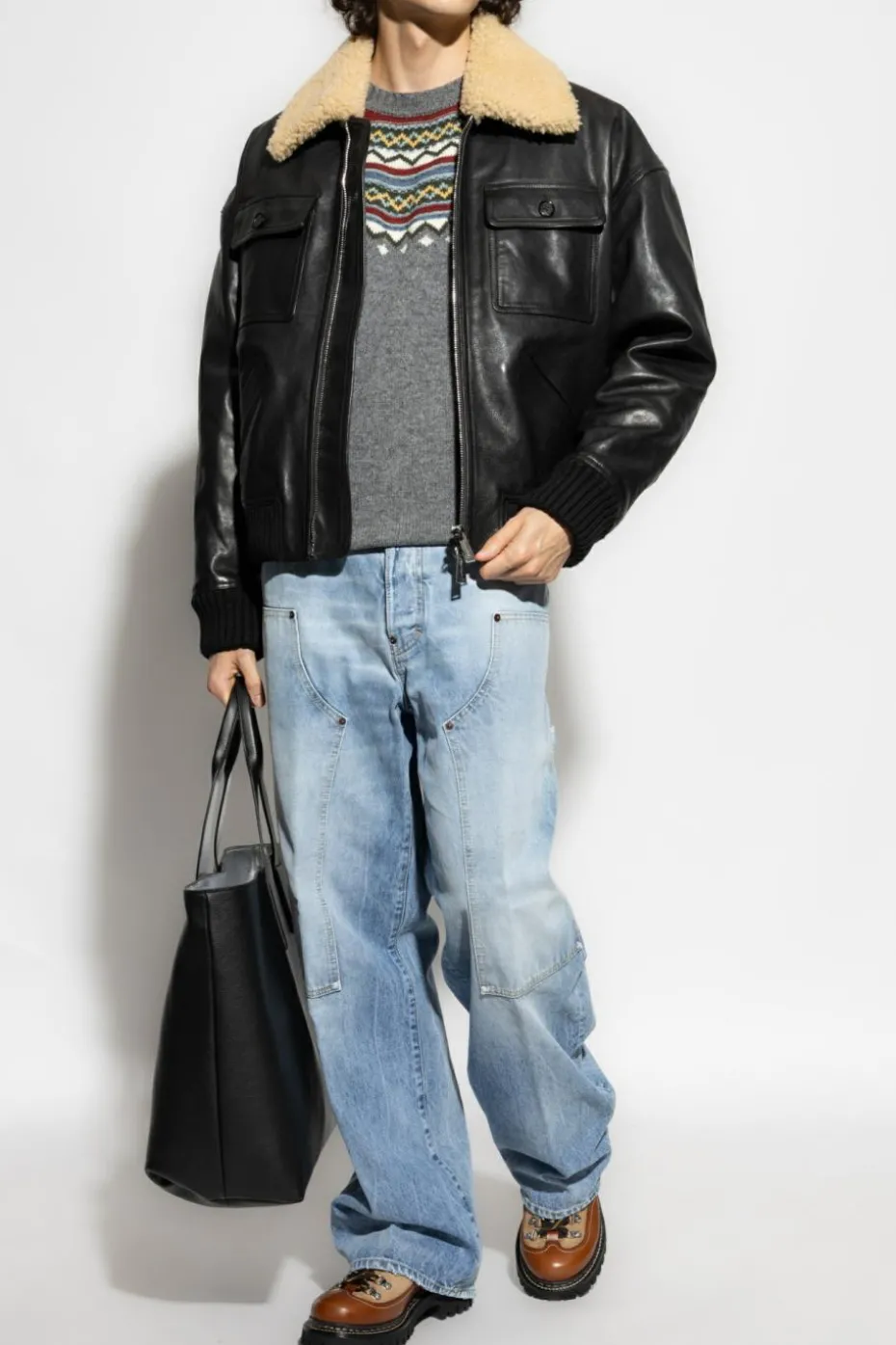 Dsquared2 SZARY Wełniany sweter