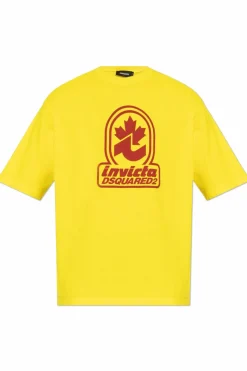 Dsquared2 ŻÓŁTY T-shirt kapsuła 'Invicta'