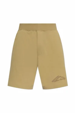 Dsquared2 ZIELONY Bawełniane szorty z nadrukowanym logo