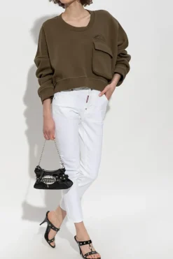 Dsquared2 ZIELONY Bluza z kieszenią