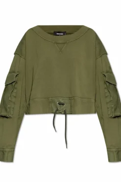 Dsquared2 ZIELONY Bluza z wiązaniem