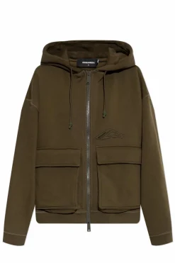 Dsquared2 ZIELONY Bluza z kapturem
