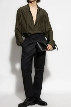 Dsquared2 ZIELONY Jedwabna koszula