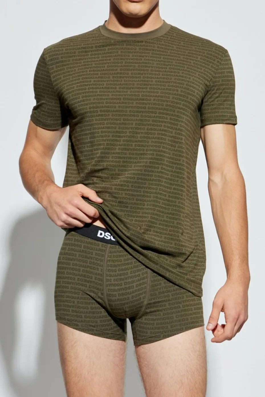 Dsquared2 ZIELONY Komplet bieliźniany: t-shirt i slipy