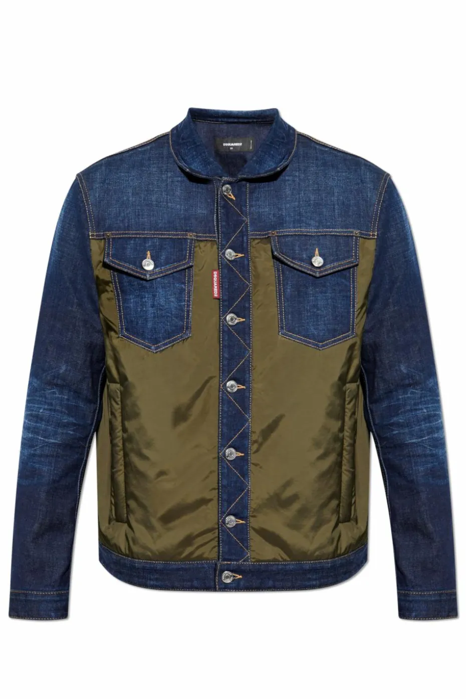 Dsquared2 ZIELONY Kurtka z łączonych materiałów