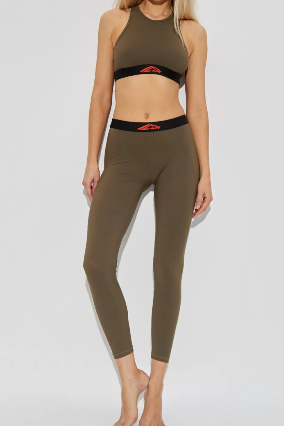 Dsquared2 ZIELONY Leginsy z logo