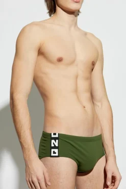 Dsquared2 ZIELONY Slipy kąpielowe z logo