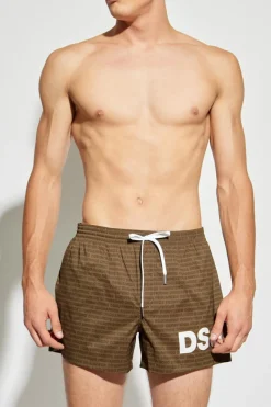 Dsquared2 ZIELONY Szorty kąpielowe z monogramem