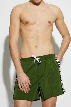 Dsquared2 ZIELONY Szorty kąpielowe z logo