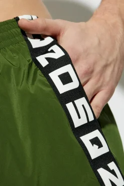 Dsquared2 ZIELONY Szorty kąpielowe z logo