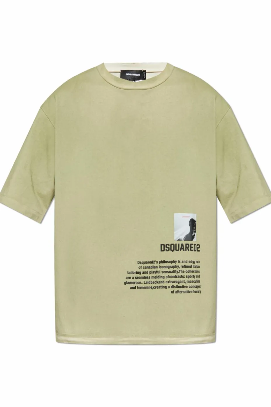 Dsquared2 ZIELONY T-shirt z nadrukiem