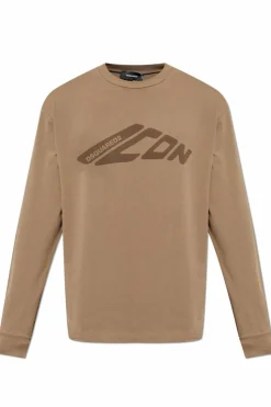 Dsquared2 ZIELONY T-shirt z długimi rękawami