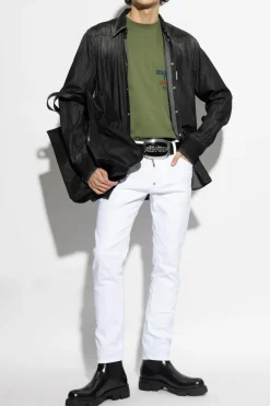 Dsquared2 ZIELONY T-shirt z kieszenią