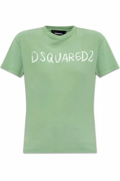 Dsquared2 ZIELONY T-shirt z logo
