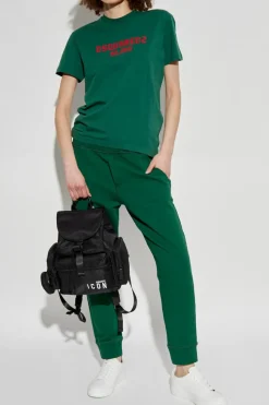 Dsquared2 ZIELONY T-shirt z logo