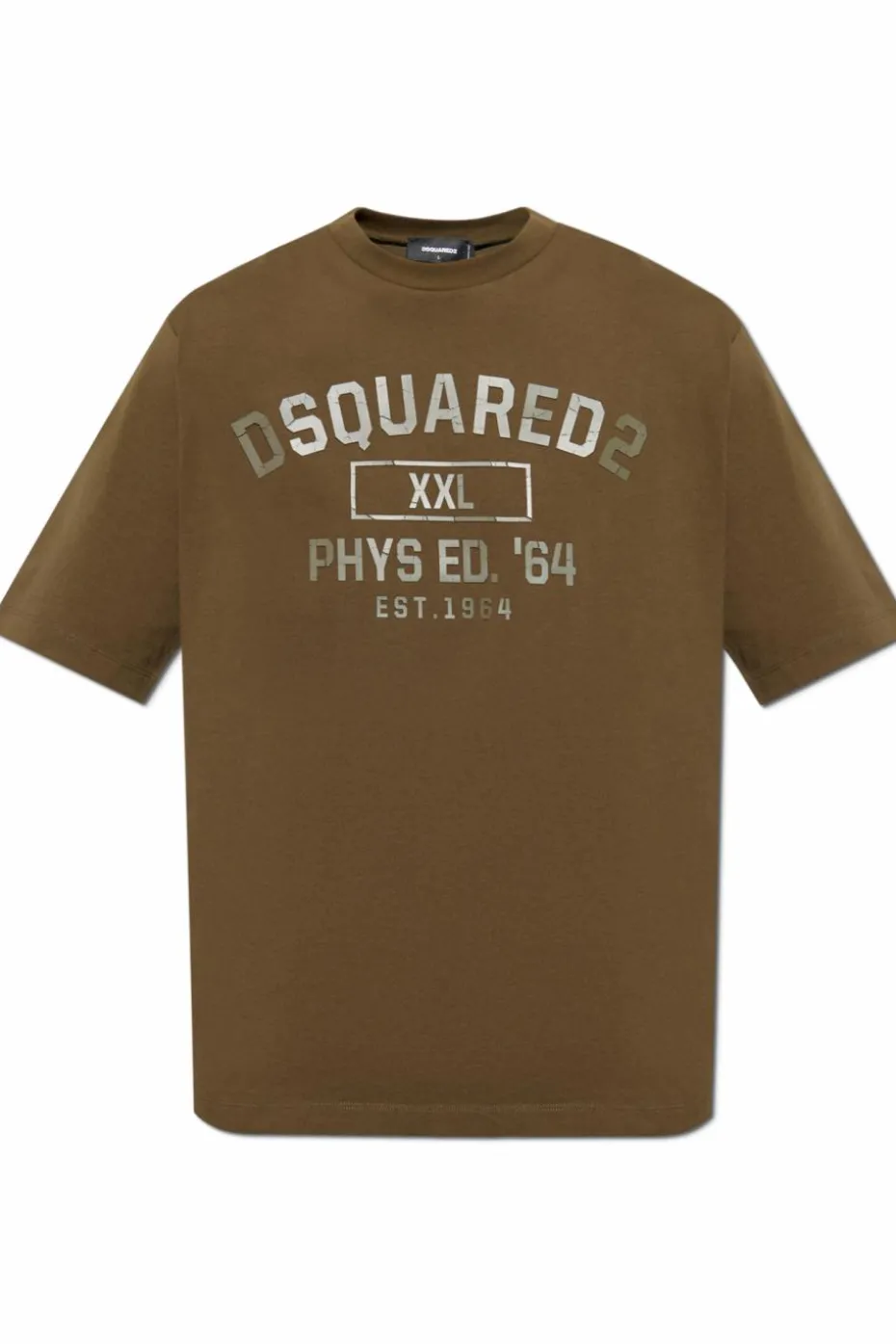 Dsquared2 ZIELONY T-shirt z logo o gumowym wykończeniu