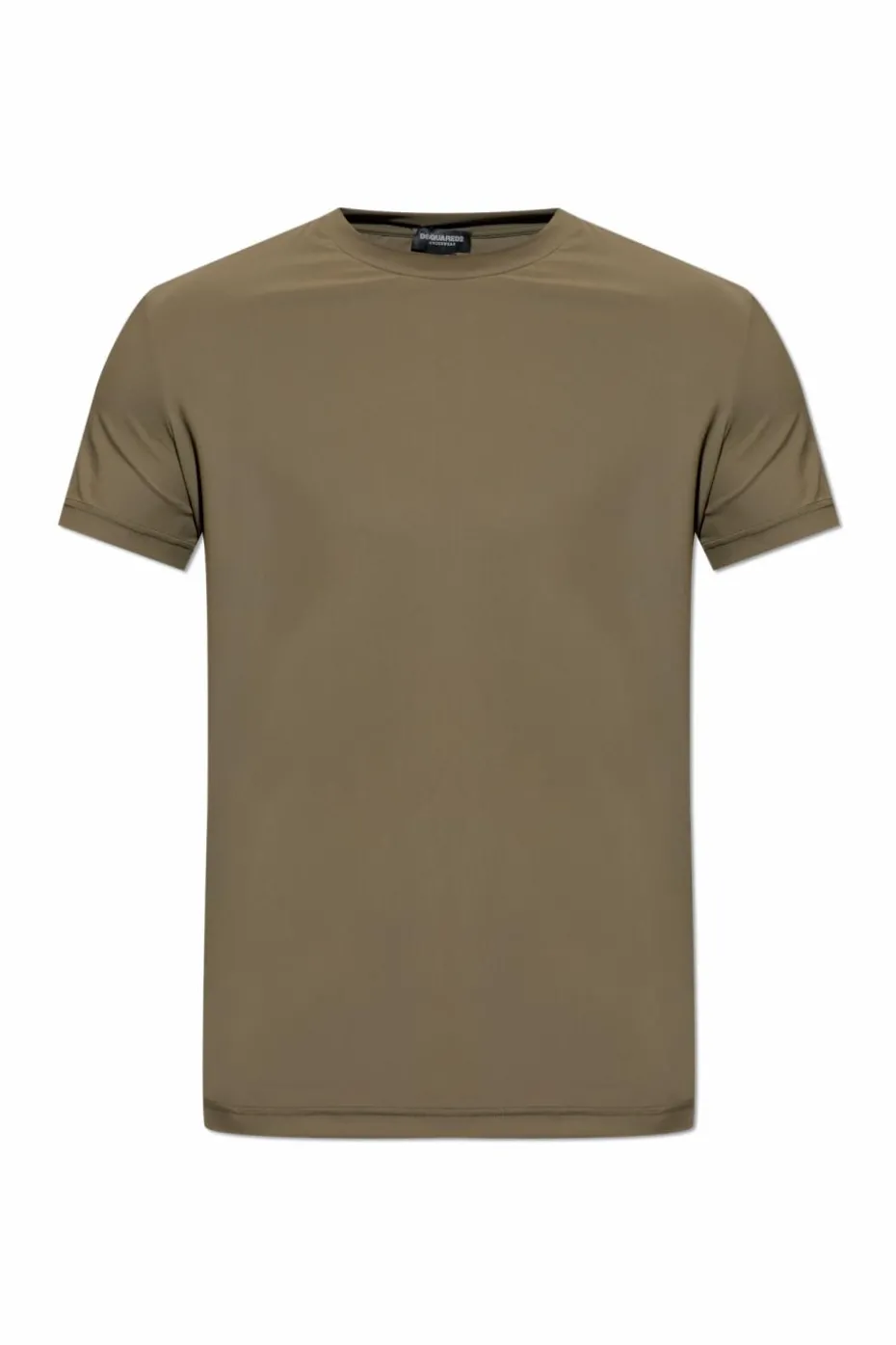 Dsquared2 ZIELONY T-shirt z bieliźniany z okrągłym dekoltem