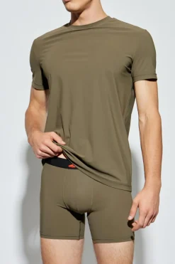 Dsquared2 ZIELONY T-shirt z bieliźniany z okrągłym dekoltem