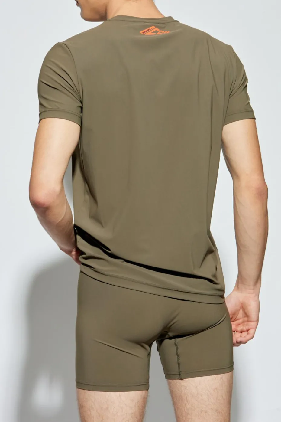 Dsquared2 ZIELONY T-shirt z bieliźniany z okrągłym dekoltem