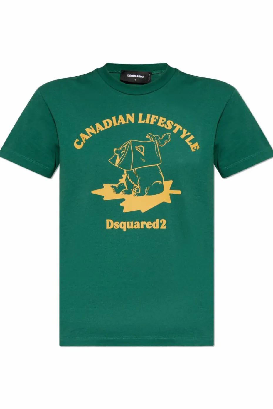Dsquared2 ZIELONY T-shirtz nadrukiem