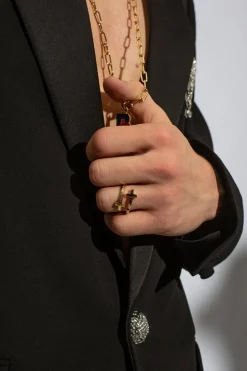 Dsquared2 ZŁOTY Mosiężny pierścień