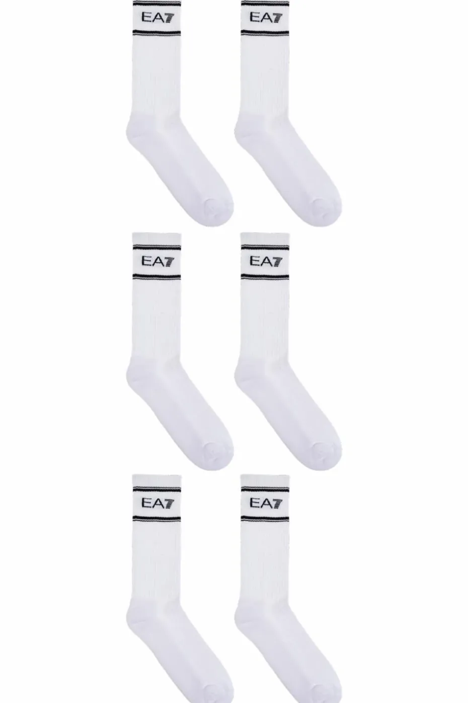 EA7 Emporio Armani BIAŁY Trójpak skarpet z logo