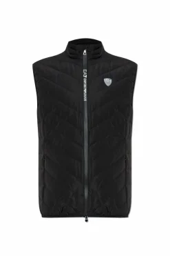 EA7 Emporio Armani CZARNY Pikowana kamizelka