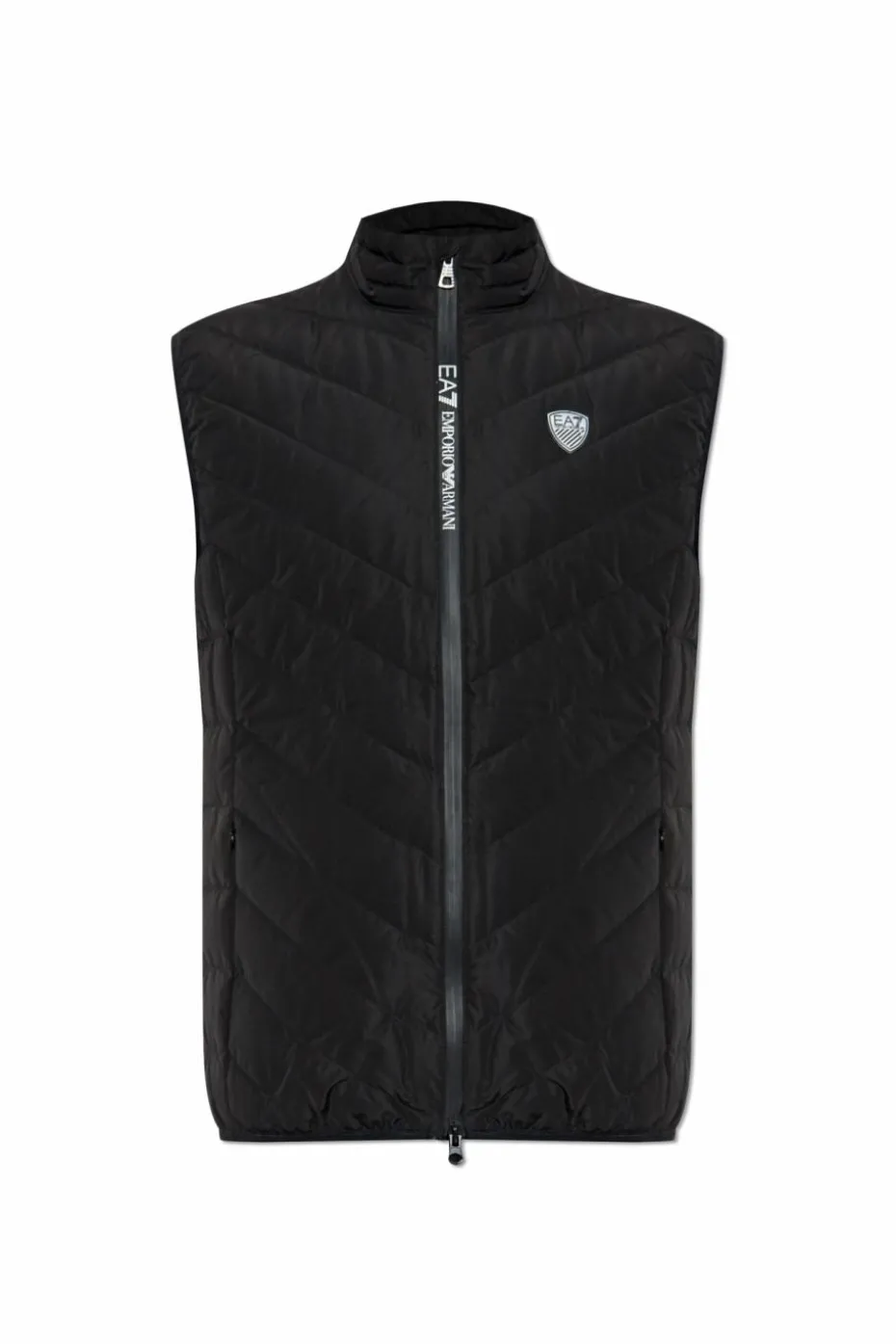 EA7 Emporio Armani CZARNY Pikowana kamizelka