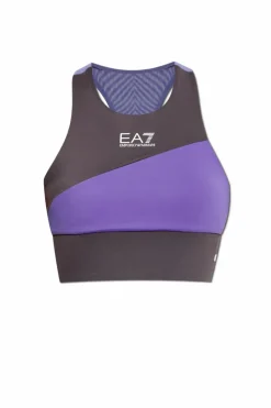 EA7 Emporio Armani FIOLETOWY Krótki top treningowy