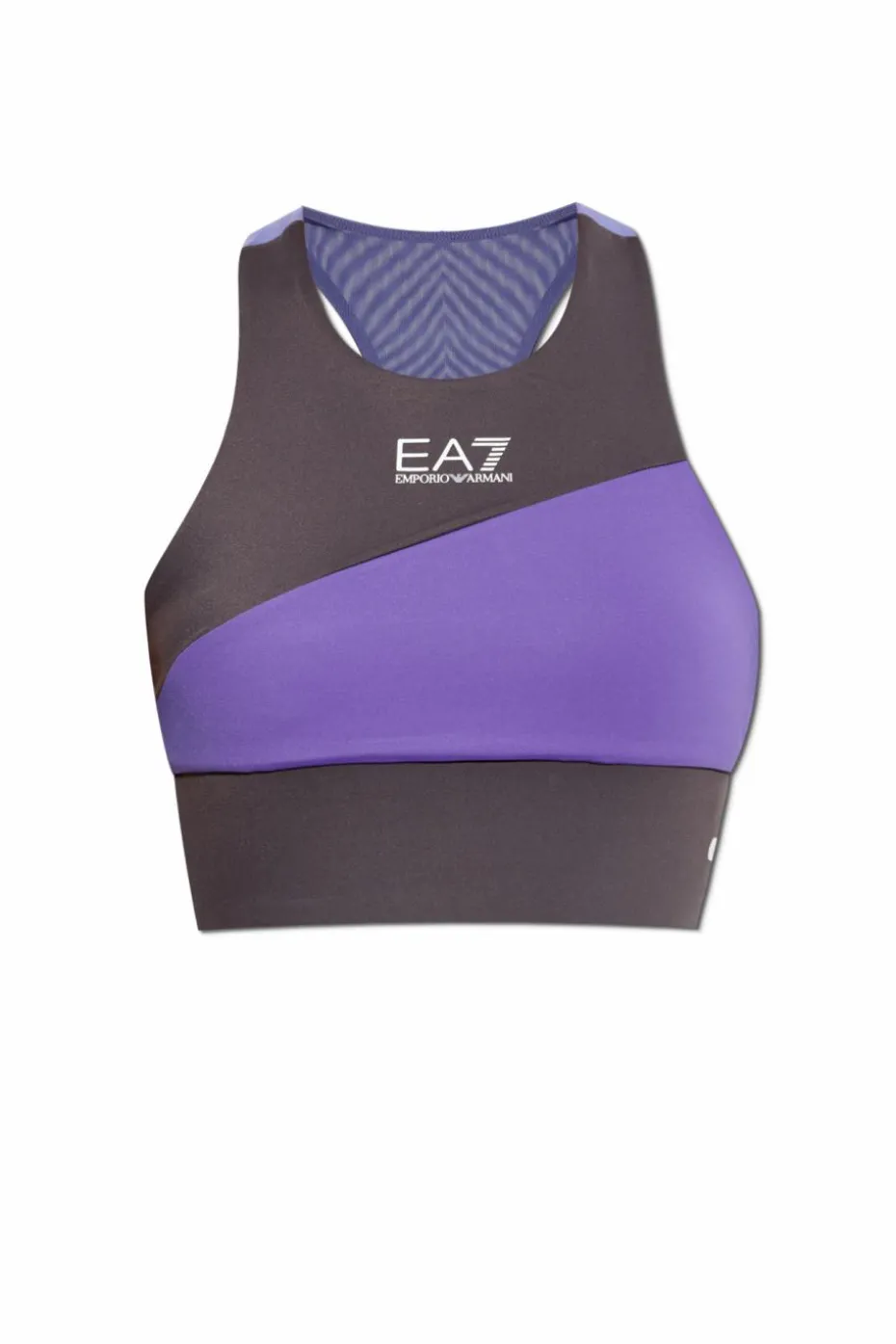 EA7 Emporio Armani FIOLETOWY Krótki top treningowy