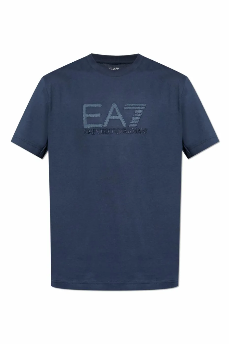 EA7 Emporio Armani GRANATOWY T-shirt z logo