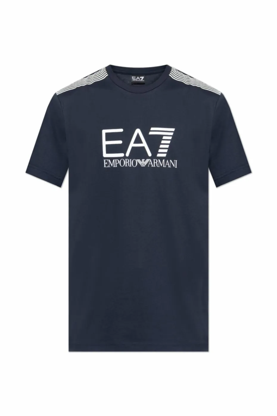 EA7 Emporio Armani GRANATOWY T-shirt z kolekcji `Sustainability`