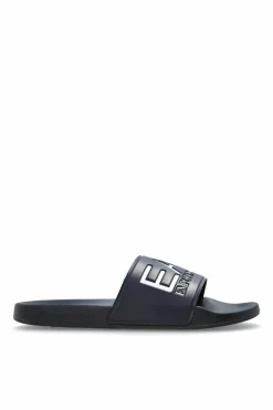 EA7 Emporio Armani GRANATOWY Gumowe klapki z logo