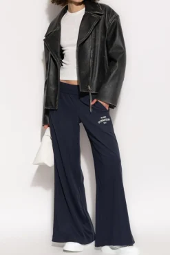 EA7 Emporio Armani GRANATOWY Spodnie dresowe z kolekcji `Sustainability`