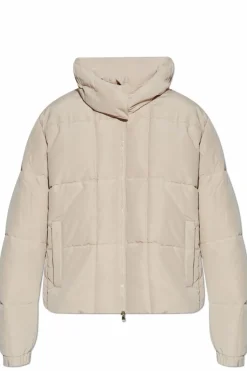 EA7 Emporio Armani kremowy Ocieplana pikowana kurtka