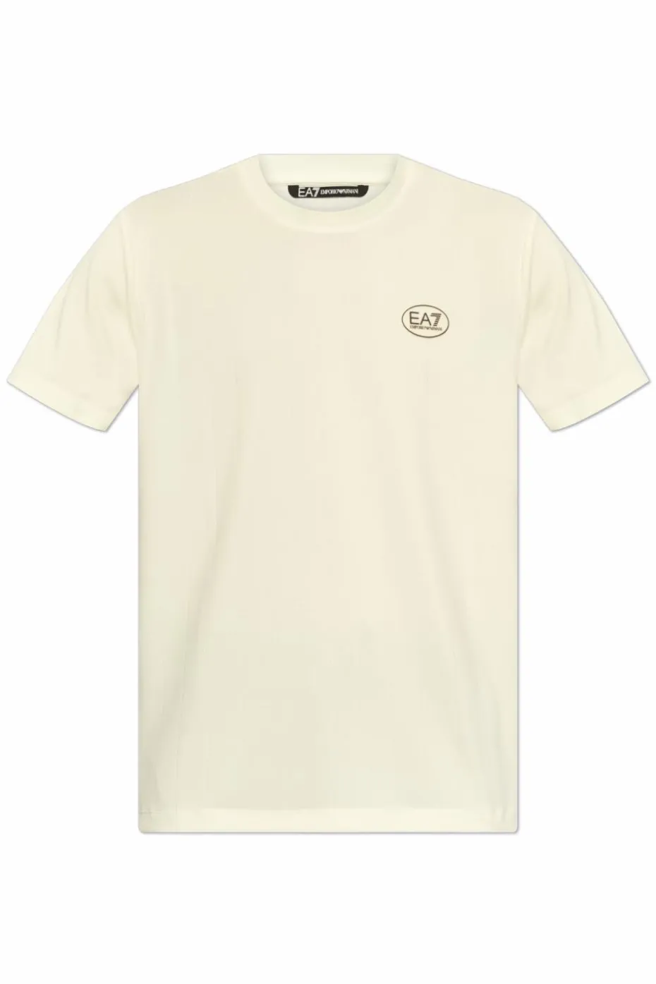 EA7 Emporio Armani kremowy T-shirt z logo