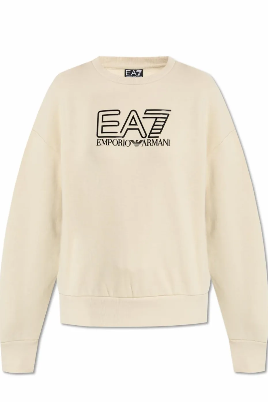 EA7 Emporio Armani kremowy Bluza z nadrukowanym logo