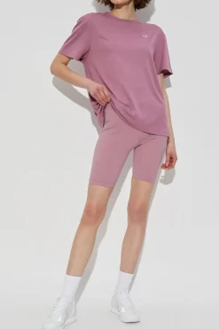 EA7 Emporio Armani RÓŻOWY T-shirt z aplikacją w kształcie logo