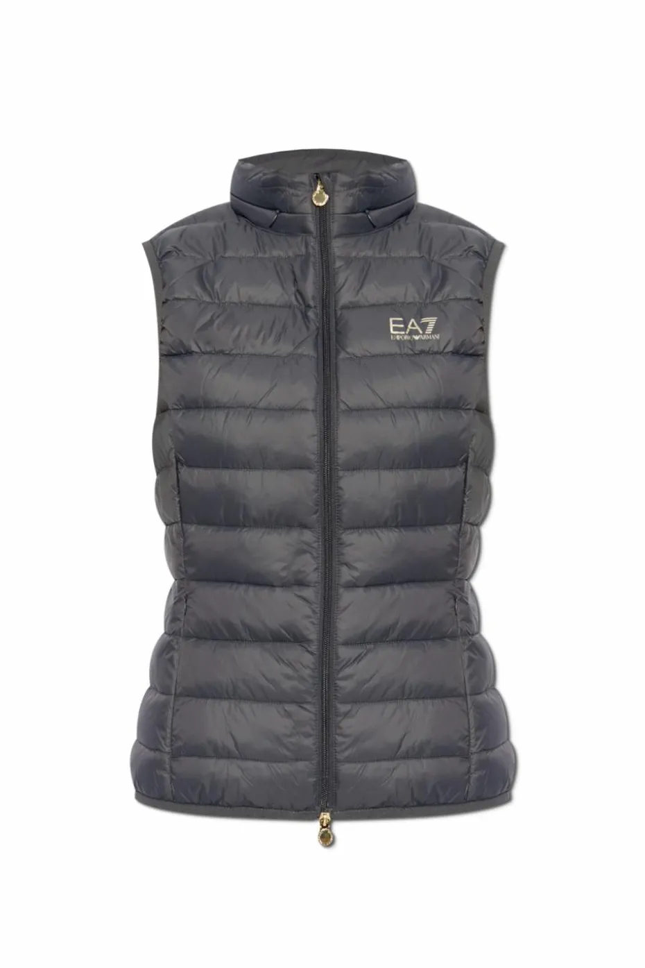 EA7 Emporio Armani SZARY Ocieplana kamizelka z kapturem