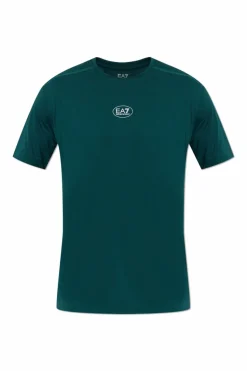 EA7 Emporio Armani ZIELONY T-shirt z logo