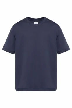 Eleventy GRANATOWY T-shirt z krągłym dekoltem