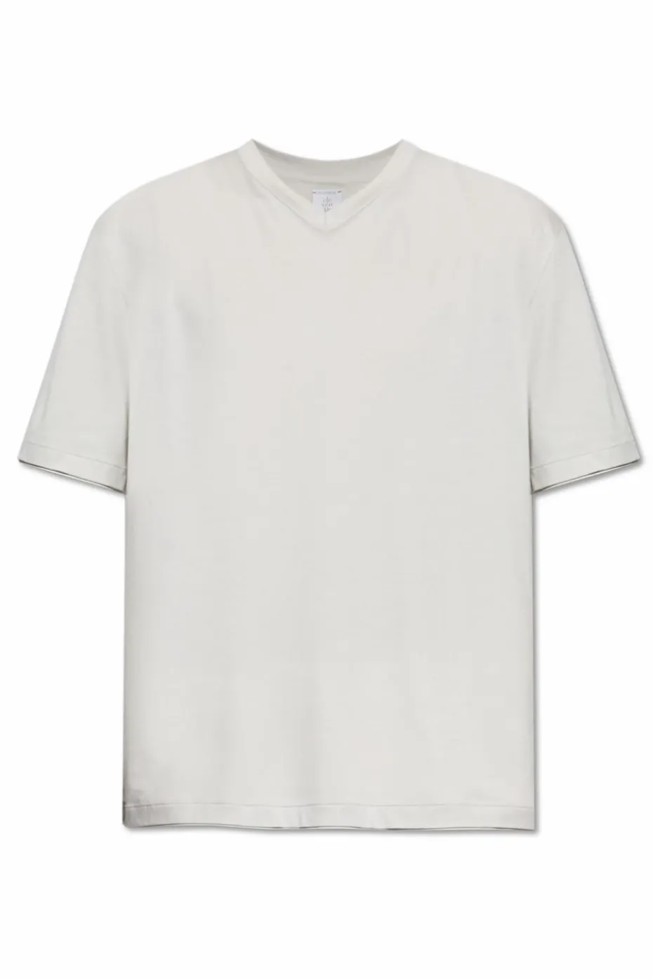 Eleventy SZARY T-shirt z dekoltem w serek