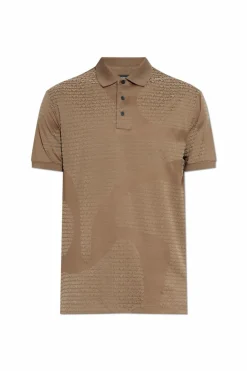 Emporio Armani beżowy Polo z monogramem
