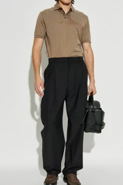 Emporio Armani beżowy Polo z monogramem