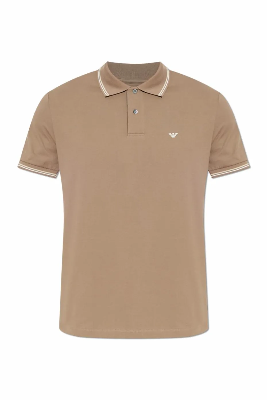 Emporio Armani beżowy Polo z wyszytym logo
