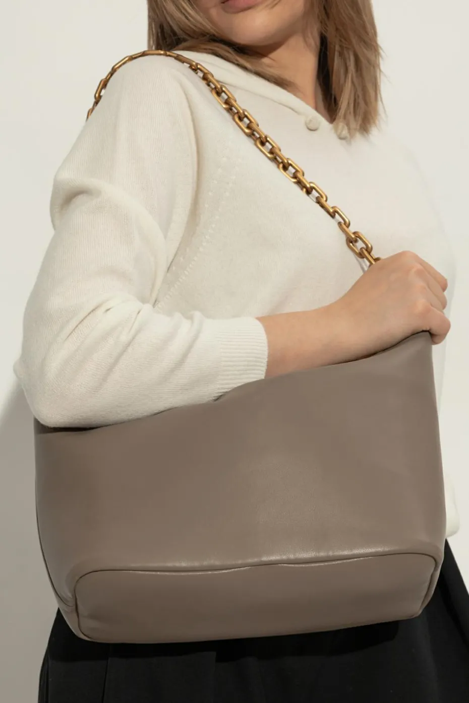 Emporio Armani beżowy Torba na ramię `Hobo Medium`