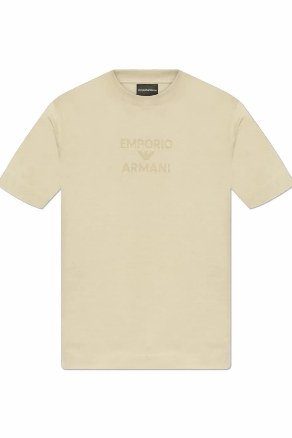 Emporio Armani beżowy T-shirt z logo