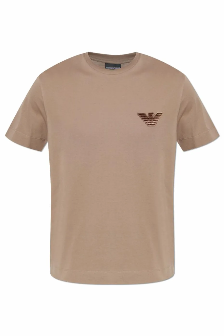 Emporio Armani beżowy T-shirt z kolekcji `Sustainability`