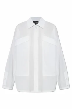 Emporio Armani BIAŁY Koszula z kieszeniami