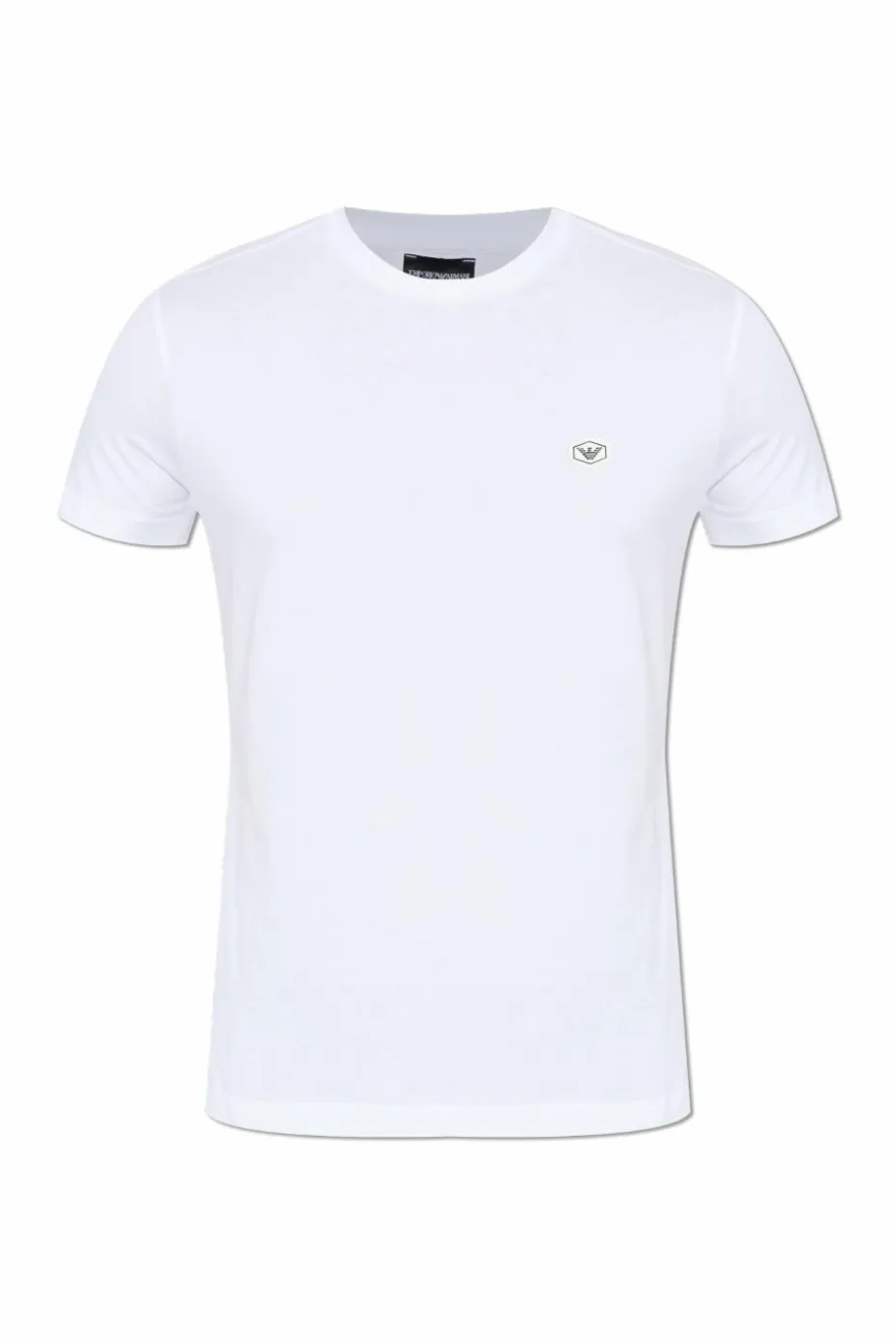 Emporio Armani BIAŁY T-shirt z naszywką z logo